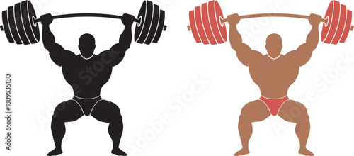 guy weightlifting vector icon