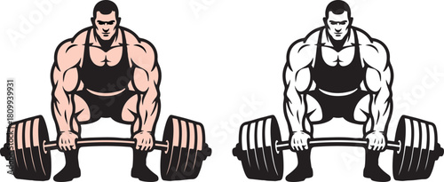 strong  man lifting dumbbell icon for your business