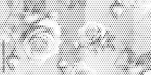 Halftone faded gradient texture. Grunge halftone grit background. White and black sand noise wallpaper. Retro pixilated vector backdrop