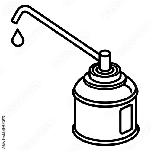 Contour oil can tool with a simple design on a white background for maintenance tasks