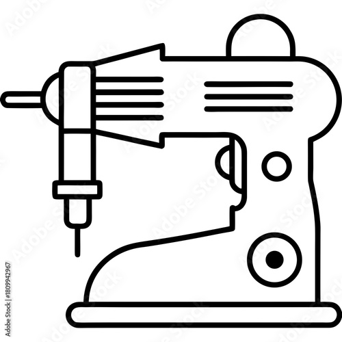 Contour sewing machine with a simple design on a white background for textile work