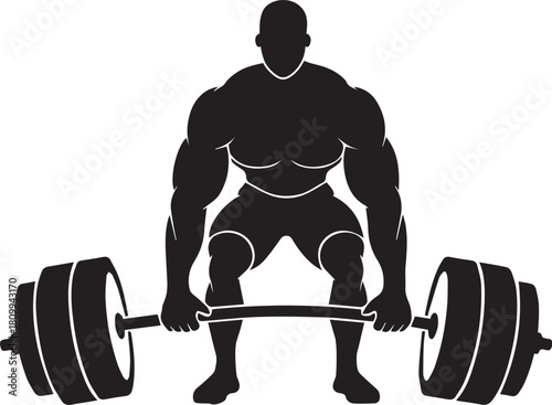 strong man lifting dumbbell icon silhouette