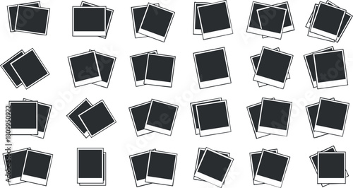 Collection of minimalist vector illustrations of empty photo frames suitable for graphic design, branding, and digital projects