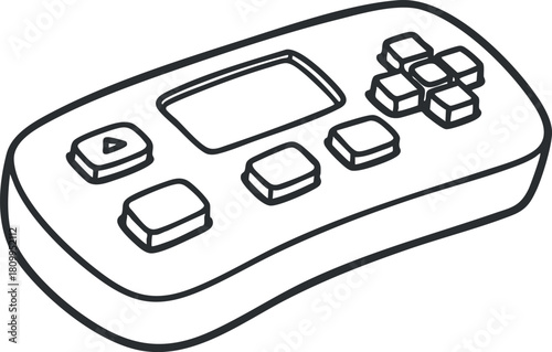 Outline vector illustration of a gaming controller, ideal for technology and entertainment projects, playful design elements