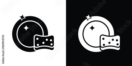 Washing dishes icon - perfect for UI UX design