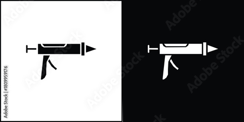 Sealants gun icon silhouette vector flat illustration design pack.