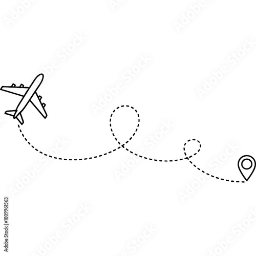 Plan your adventure with this exciting route and destination by airplane icon