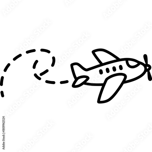 Whimsical airplane flight path, perfect for travel blogs and children's designs