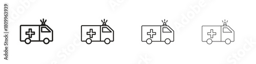Ambulance icon on white background. Modern simple icon vector illustration.