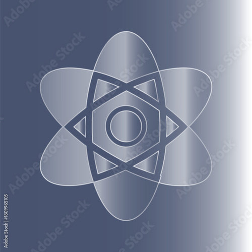 Atomic structure symbol with orbiting electrons science molecule