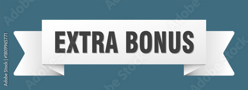 extra bonus ribbon isolated on transparent background. extra bonus ribbon