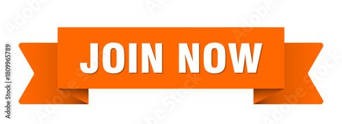 join now ribbon isolated on transparent background. join now ribbon