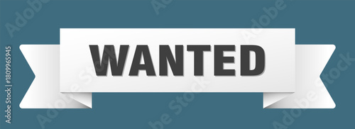 wanted ribbon isolated on transparent background. wanted ribbon
