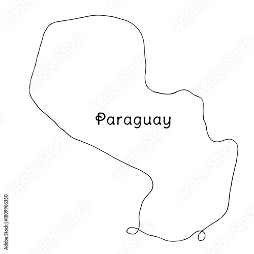	
Paraguay continuous line map. line art of paraguay map. single outline vector illustration	
