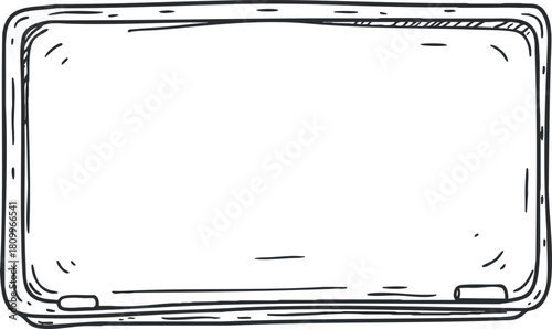 Hand-drawn sketch style vector illustration of a rectangular frame for creative design projects and templates
