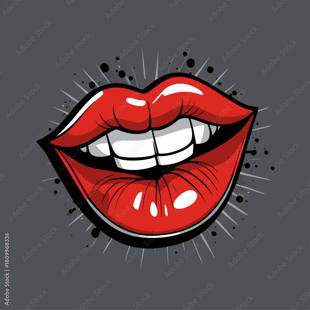 Obraz premium cute lips vector image
