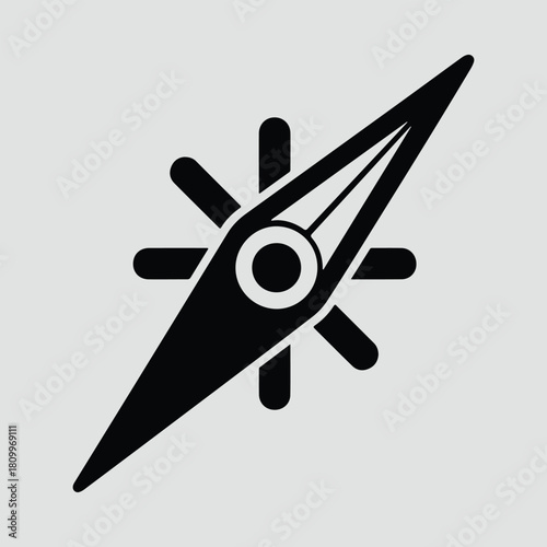 Silhouette compass direction navigation equipment travel exploration concept vector illustration