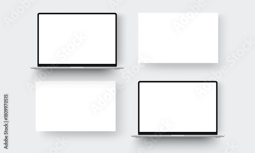 Laptops with blank screens, mockup for showcasing website design