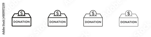 Donation box icon on white background. Modern simple icon vector illustration.
