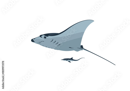 Winter night landscape with snow-covered hills and a crescent moon.