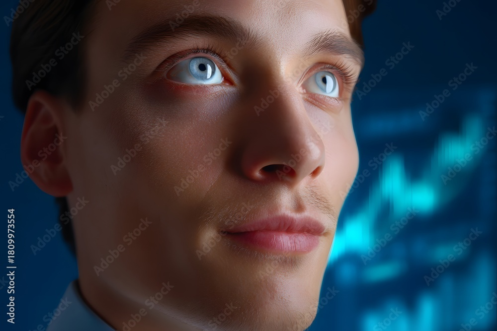 Fototapeta premium Digital financial data visualization showing colorful stock market charts