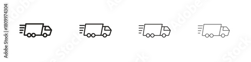 Fast shipping delivery truck icon on white background. Modern simple icon vector illustration.