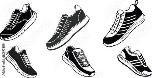 Running Shoe Icon Vector set