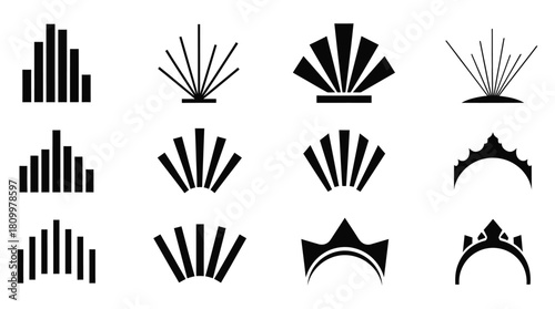 Art deco inspired ornament and design elements collection