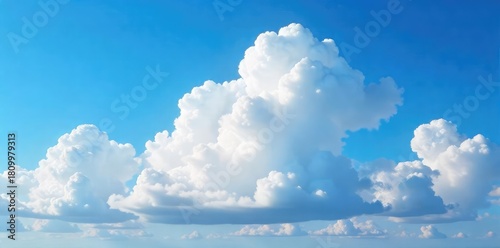 Vast, fluffy cumulus clouds dominate a brilliant blue sky, creating a breathtaking summer scene Perfect for travel, weather, or nature themes , beauty, picture, overhead
