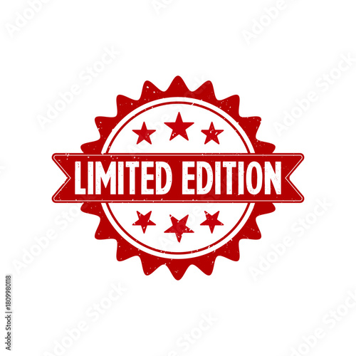 Limited edition sign label red grunge rubber stamp vector