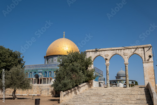 Wallpaper Mural View on Dome on the Rock - famous mosque in Jerusalem Torontodigital.ca