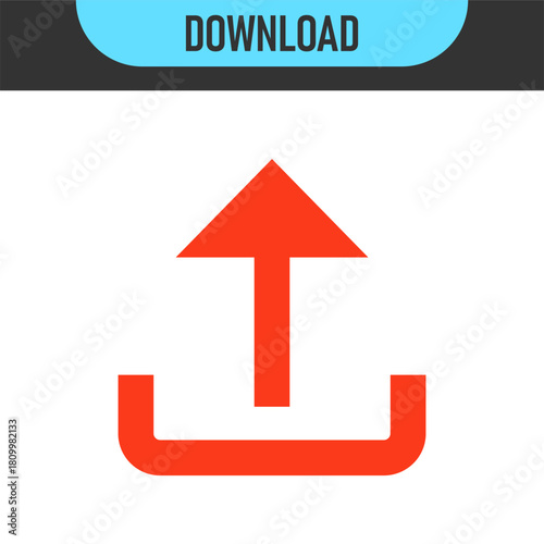 Set of upload and download icons arrow symbol in color and black outline styles. Perfect for data transfer, cloud storage, file sharing, transferring, saving, app interfaces, and modern digital design