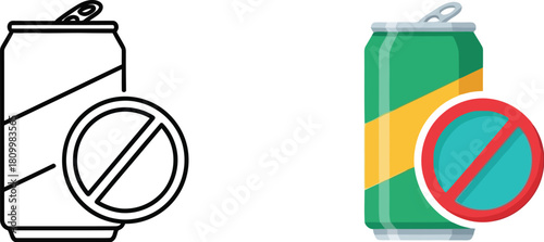 Prohibited soda cans A visual depiction of restrictions and beverage control