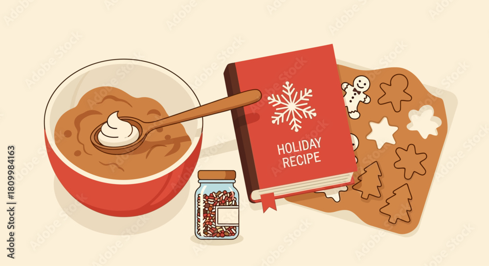 Obraz premium Cute Christmas Character Icons Santa, Reindeer, Elf, Snowman, and Polar Bear Illustrations