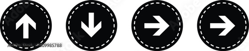 Four circular arrow icons representing directional movement in a simple design