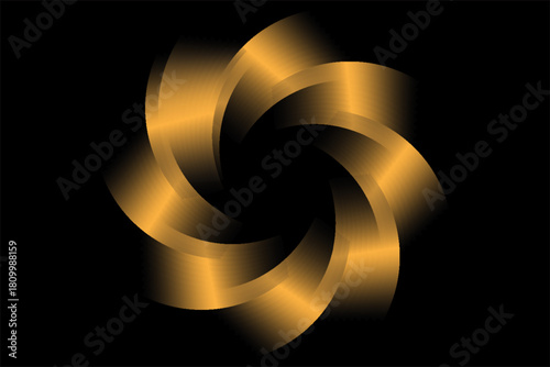 orange metal circle frames 3d vector realistic illustration. First, second and third place medals or buttons isolated on black background. Certified. Quality blank, modern