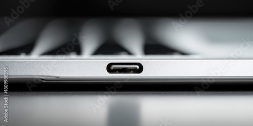 Wallpaper Mural Close-up view of a laptop USB-C port highlighting modern connectivity technology and design features Torontodigital.ca
