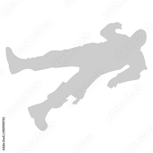 Fallen man silhouette