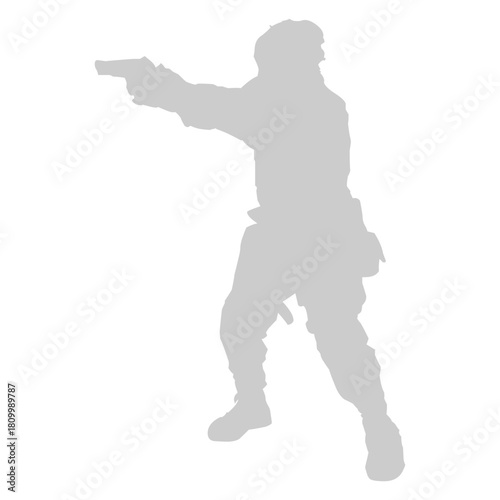 Armed figure silhouette