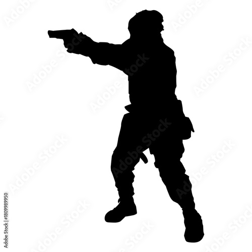 man aiming a gun
