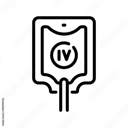 Intravenous saline drip line icon, world cancer day and chemotherapy, blood transfusion vector graphics. IV therapy symbol for healthcare apps, medical websites, and hospital-related visuals.