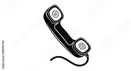 phone vector icon in black and white

