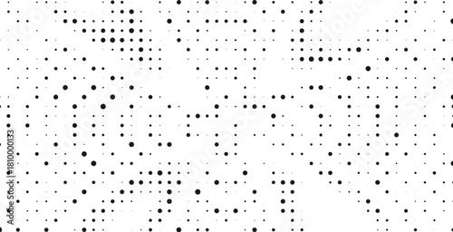 Abstract pixelated dotted explosion pattern with scattered shapes forming dynamic geometric symmetry suitable for modern tech inspired graphics minimal layouts and digital design elements