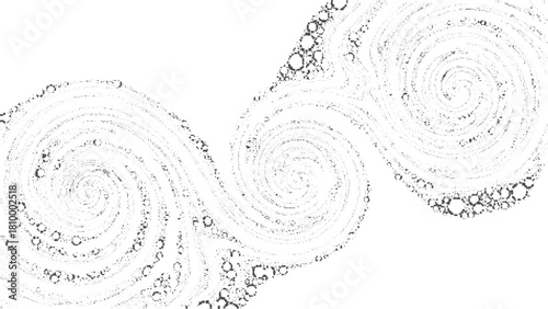 Spiral bubble line abstract texture featuring swirling organic circular paths formed by delicate bubble outlines ideal for modern artistic backgrounds clean decorative surfaces and creative design the