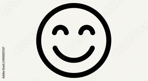 Simple cheerful satisfied emoticon icon vector