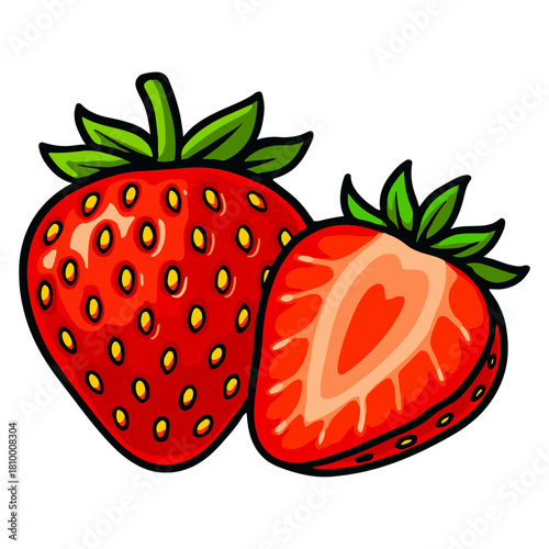 Strawberry Fruit Illustration color vector