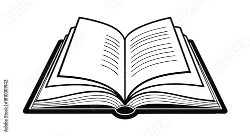 book vector icon in black and white
