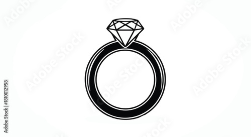 ring vector icon in black and white

