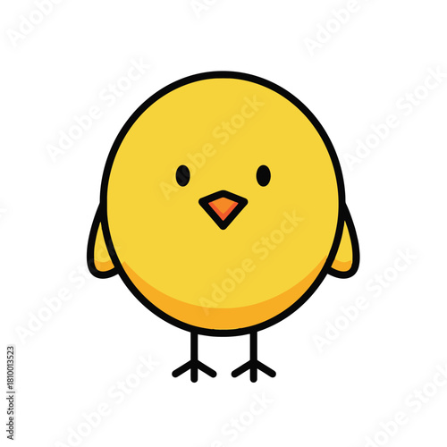 Cute Yellow Chick Cartoon Illustration