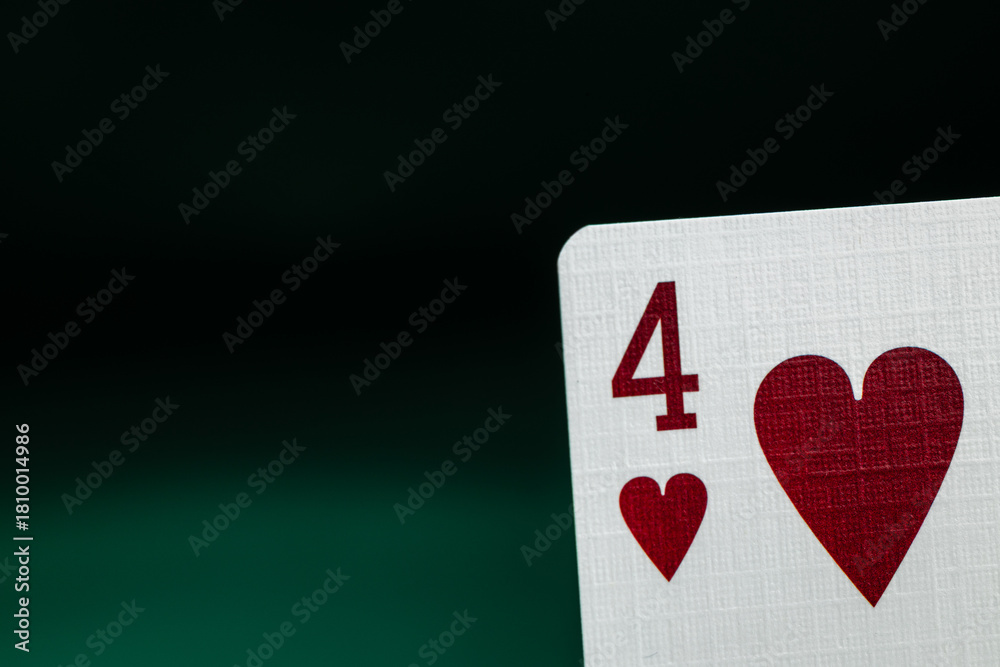 Obraz premium Four of Hearts playing card